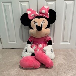 Plush Minnie Mouse Doll in Pink Polka Dot Dress